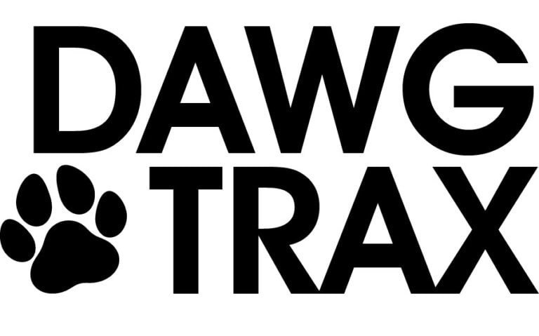 Dawg Trax wordmark logo with bold black text (Dawg Trax logo graphic)