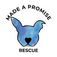 Blue watercolor dog head logo for Made A Promise Rescue